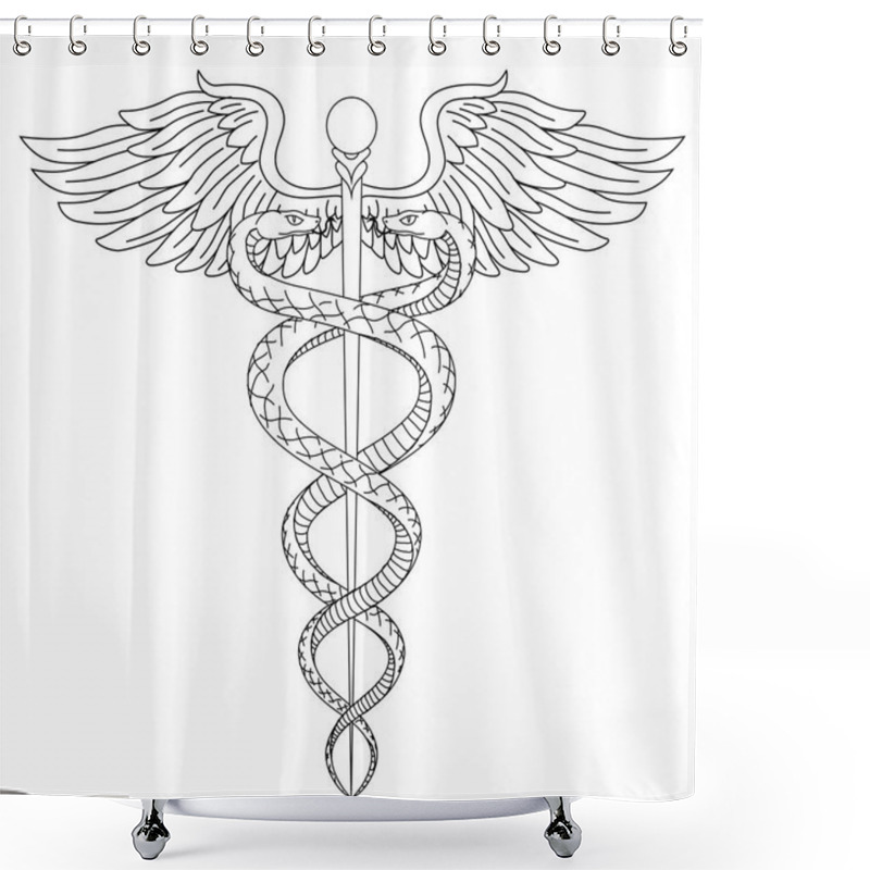 Personality  Cadeus Medical Medecine Pharmacy Doctor Acient Symbol Of The Sci Shower Curtains