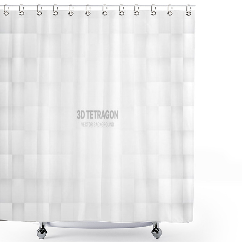 Personality  3D Vector Blocks White Abstract Background Shower Curtains