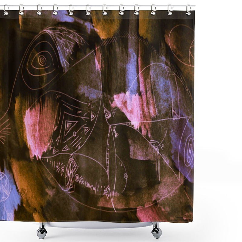 Personality  Abstract Artistic Artwork. Brown Shimmering  Shower Curtains