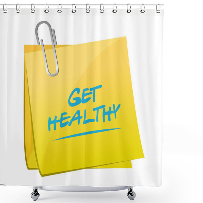 Personality  Get Healthy Post Memo Illustration Shower Curtains