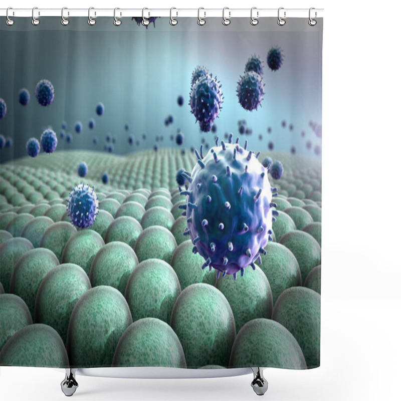 Personality  Coronavirus Atack The Lungs Cell Shower Curtains