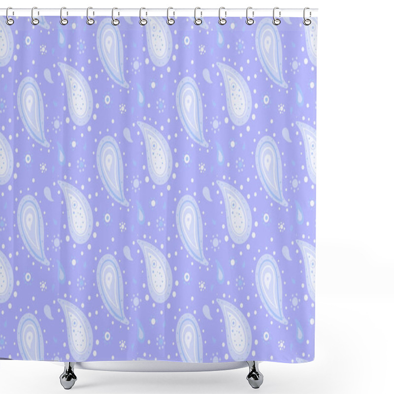 Personality  Charming Pastel Purple Paisley Pattern.  Perfect For Textile Design, Wrapping Paper, Or Website Backgrounds.  Features Delicate Teardrop Shapes And Dots For A Soft, Elegant Aesthetic. Shower Curtains