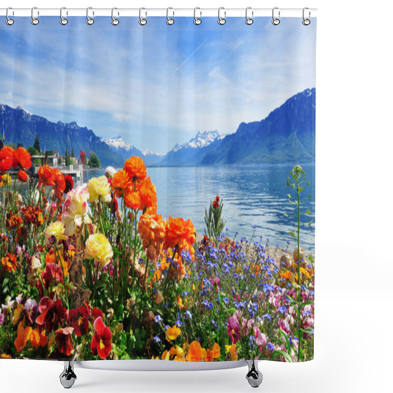 Personality  Flowers, Mountains Ald Lake Shower Curtains