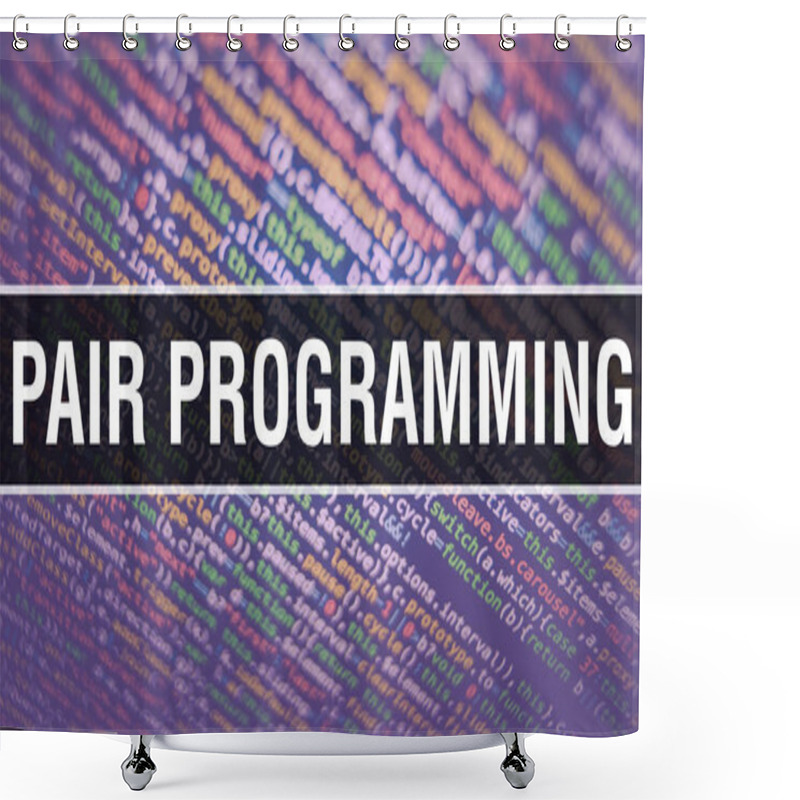 Personality  PAIR PROGRAMMING Text Written On Programming Code Abstract Techn Shower Curtains