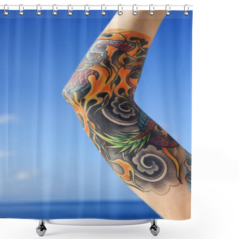 Personality  Arm Of Tattooed Woman. Shower Curtains