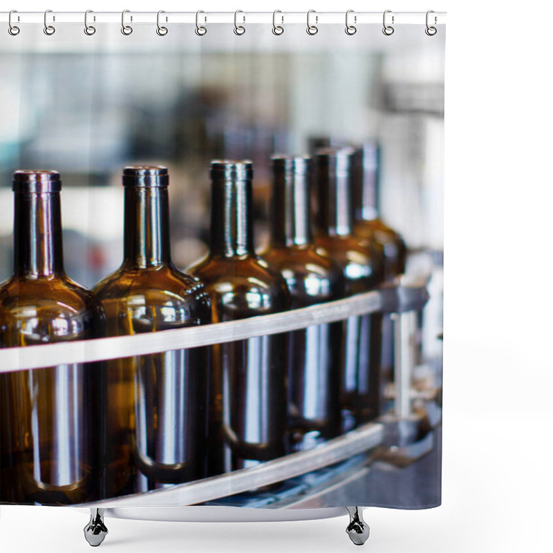 Personality  Glass Bottles In Bottling Machine Shower Curtains