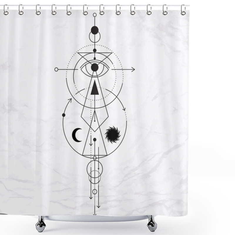 Personality  Modern Geometric Alchemy Symbol Shower Curtains