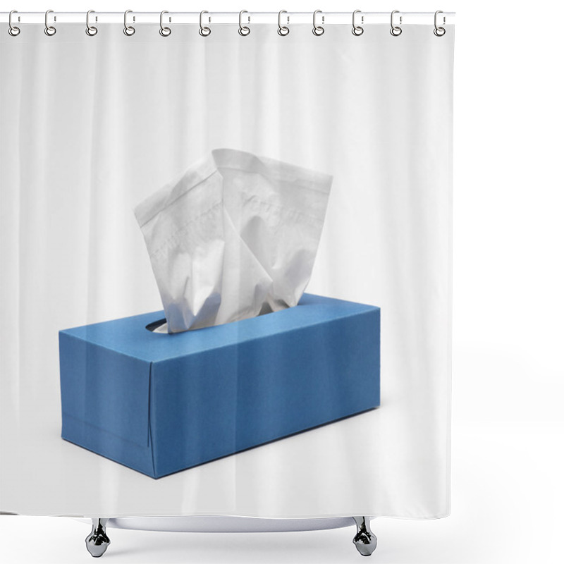 Personality  Blue Tissue Box Shower Curtains