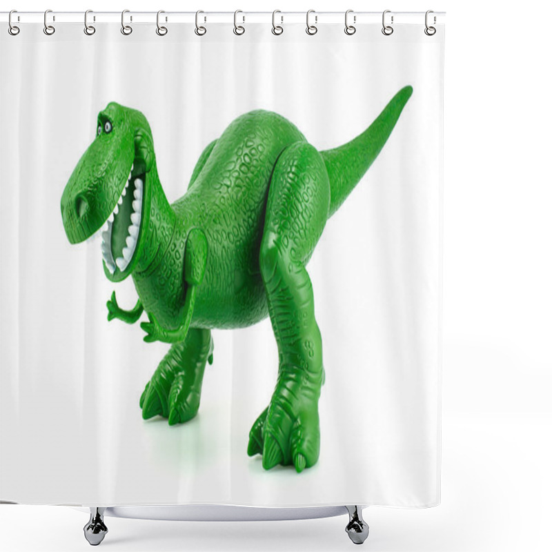 Personality  Rex The Green Dinosaur Toy Character From Toy Story Animation Fi Shower Curtains