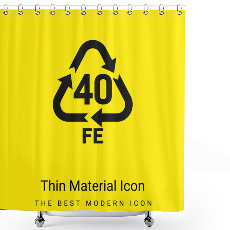 Personality  40 FE Minimal Bright Yellow Material Icon Shower Curtains