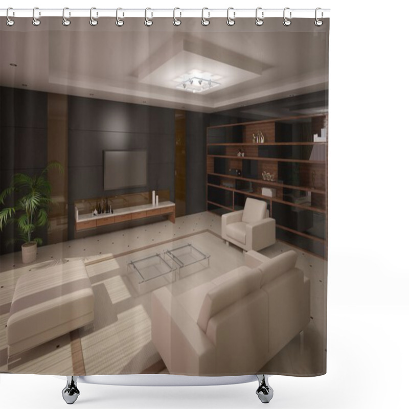 Personality  Modern Living Room. Shower Curtains