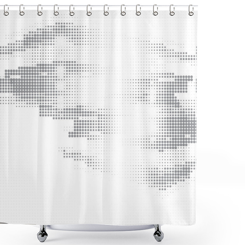 Personality  Dot Halftone Abstract Vector Background Shower Curtains