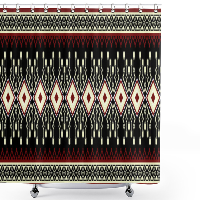 Personality  Ethnic Design Pattern, Geometric Seamless, Aztec Embroidery Border Seamless Patterns.ethnic Design, Pattern Illustration ,wallpaper Background, Fabric Pattern Cross Stitch, Curtain, Carpet ,geometry  Shower Curtains