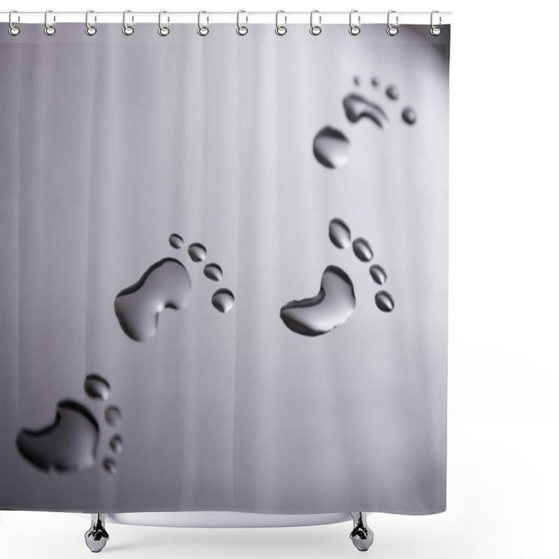 Personality  Footprints Made From Water Shower Curtains