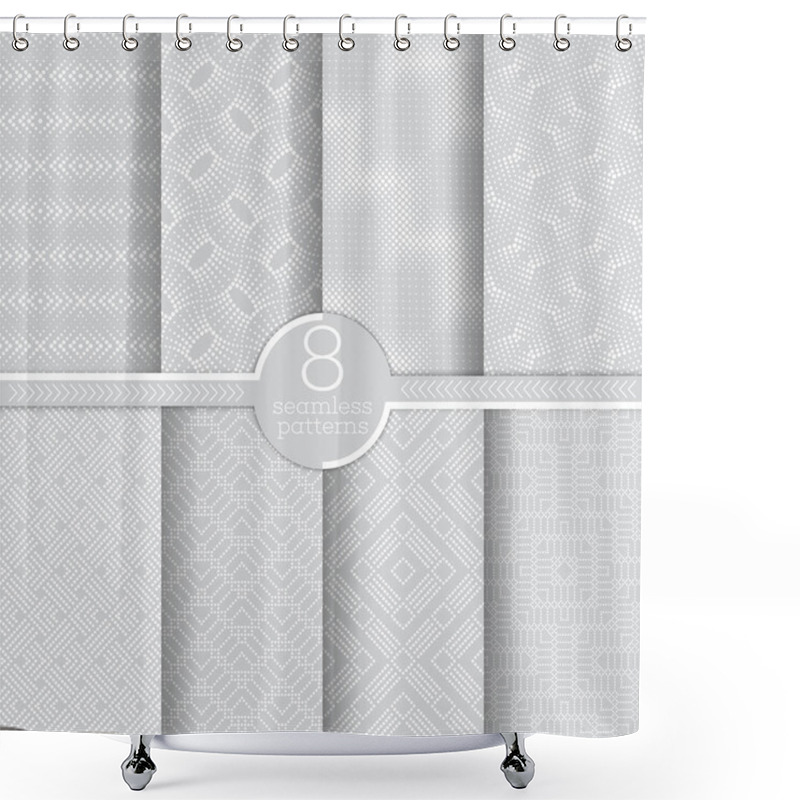 Personality  Set Of Vector Seamless Pattern Shower Curtains