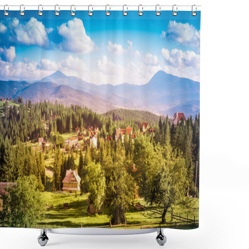 Personality  Summer Day In The Mountain Shower Curtains