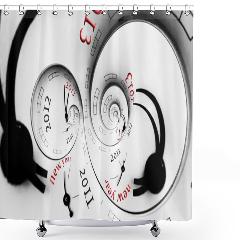 Personality  Double Spiral With Numbers. Shower Curtains