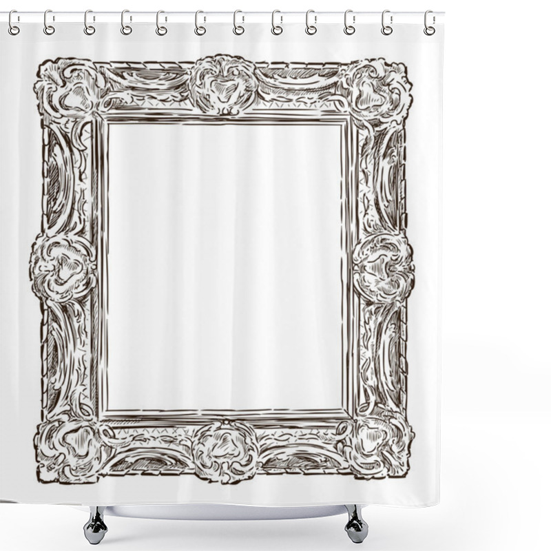 Personality  Antique Ornate Frame Shower Curtains