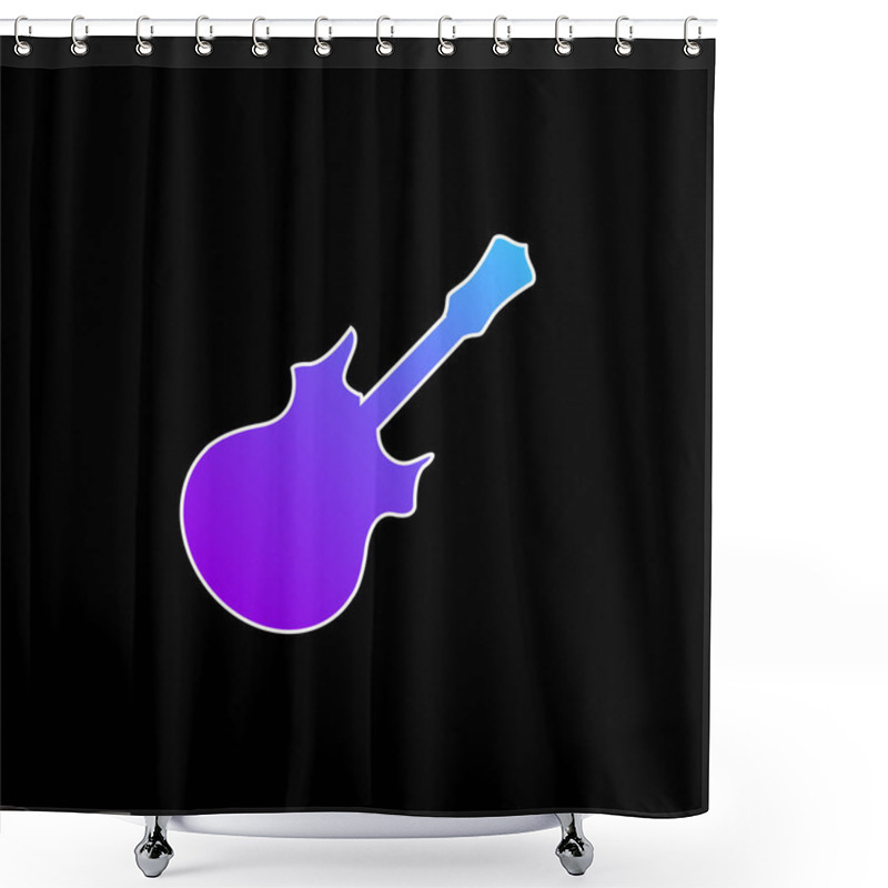 Personality  Bass Blue Gradient Vector Icon Shower Curtains