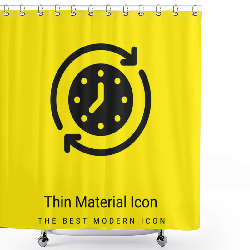 Personality  Adjust Minimal Bright Yellow Material Icon Shower Curtains