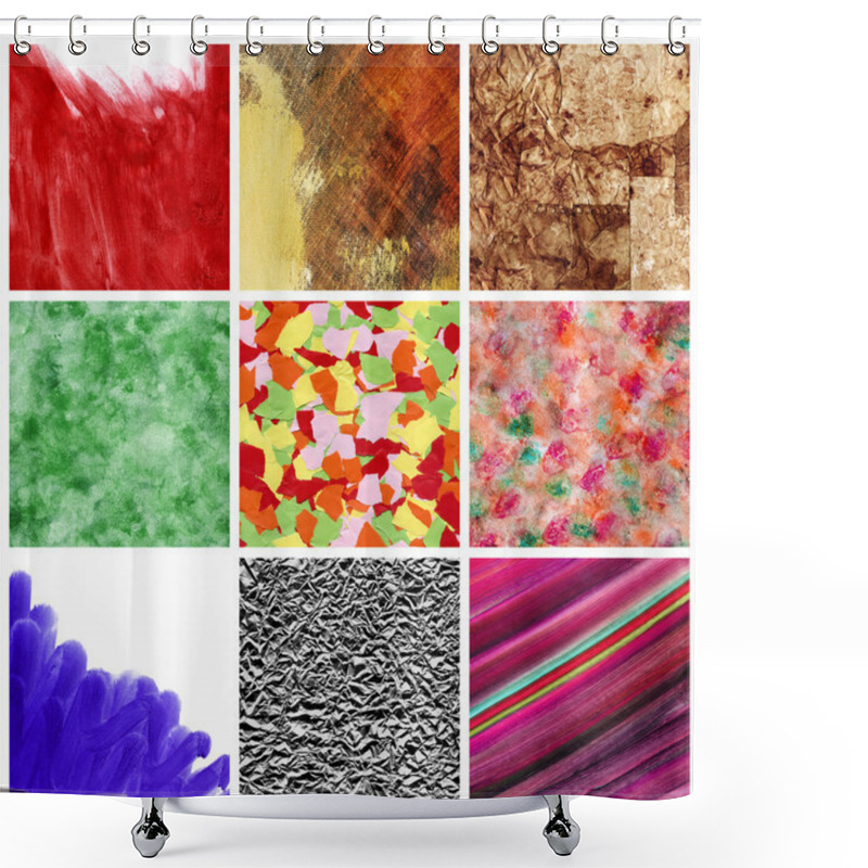 Personality  Textures And Backgrounds Collage Shower Curtains