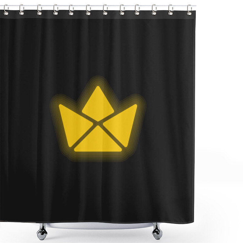 Personality  Boat Yellow Glowing Neon Icon Shower Curtains