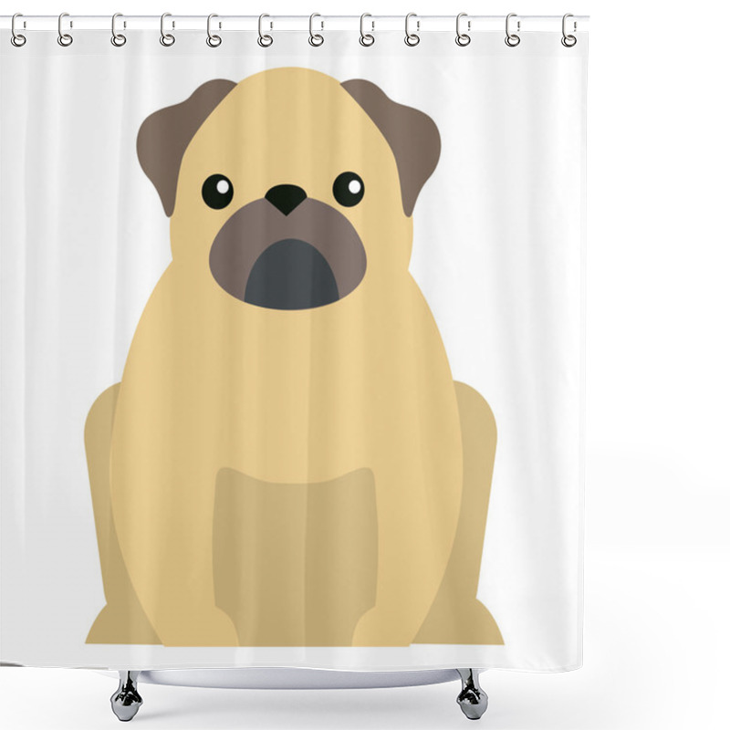 Personality  Flat Dog Pet Sitting Cute Vector Shower Curtains