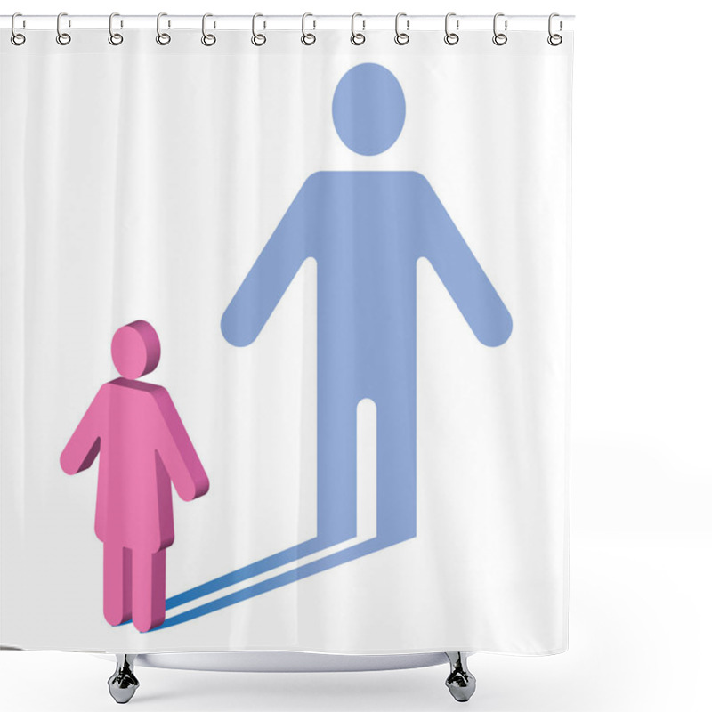 Personality  Gender Identity. The Symbol Of A Woman, Casting A Shadow Of A Man. Shower Curtains