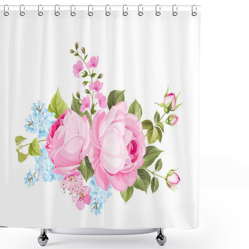 Personality  Spring Flowers Bouquet. Shower Curtains