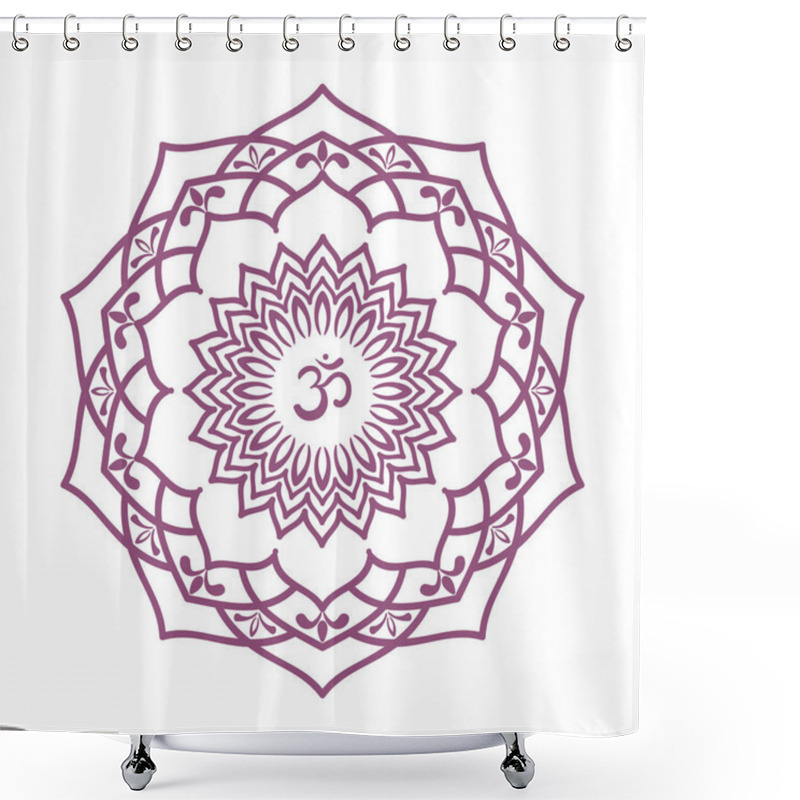 Personality  Om Symbol With Hand Drawn Mandala.  Shower Curtains