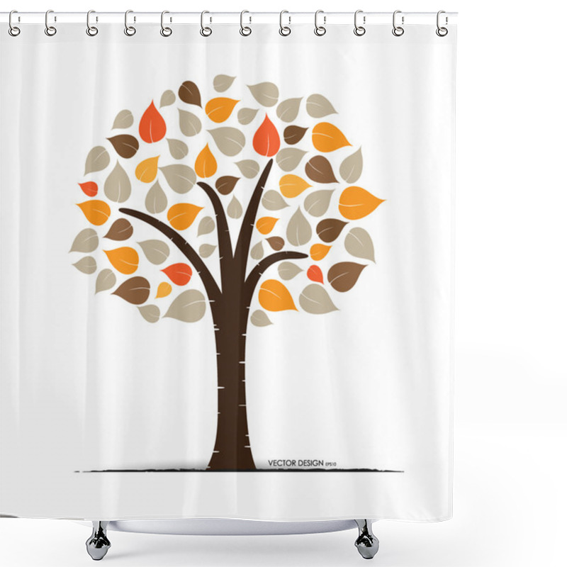 Personality  Abstract Tree. Vector Illustration. Shower Curtains