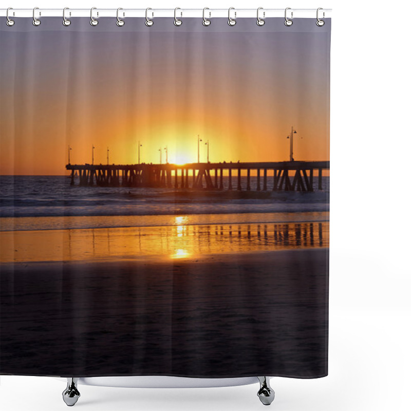 Personality  Sunset At Venice Beach, California Shower Curtains