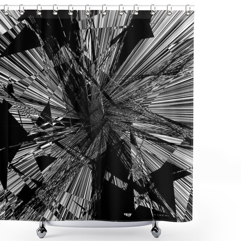 Personality  Abstract Shattered, Rough Pattern Shower Curtains