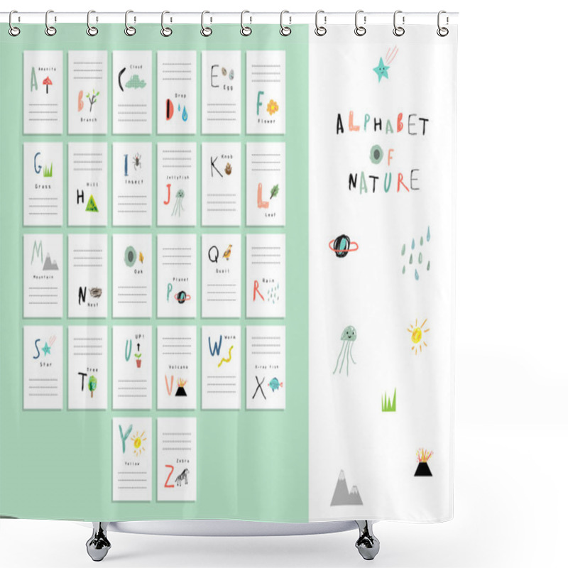 Personality  Cute Alphabet Of Nature Letters Shower Curtains