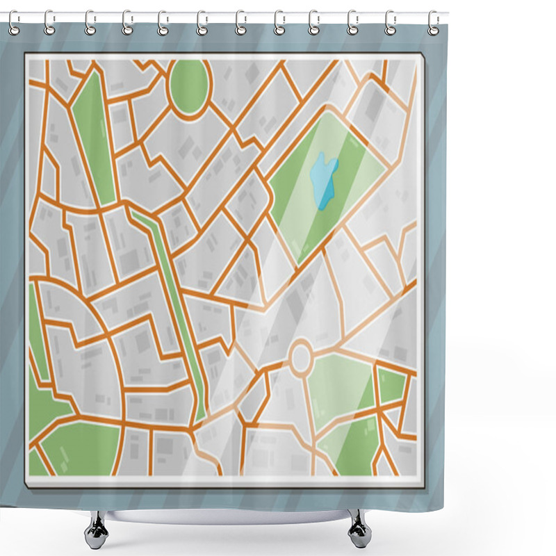 Personality  Vector Texture City Map Illustration Shower Curtains