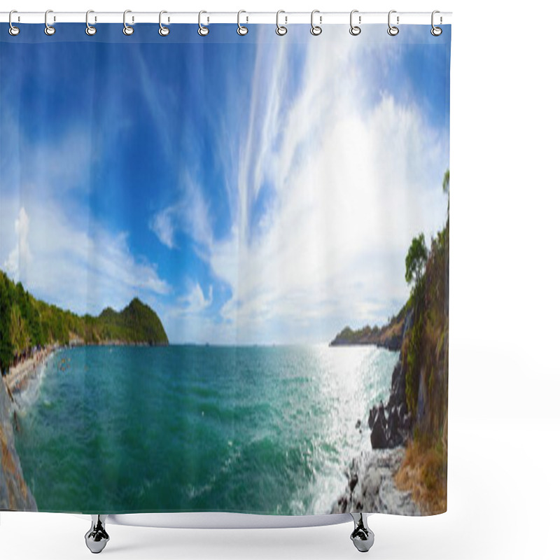 Personality  Panorama Beach Sea And Sky. Shower Curtains