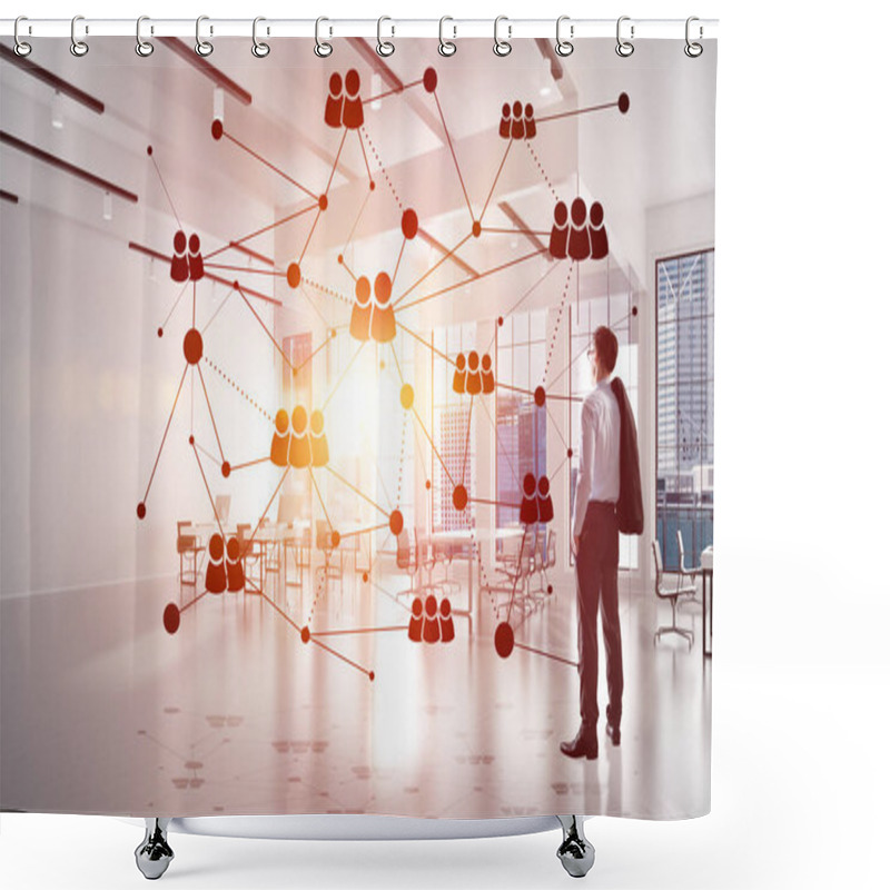 Personality  Networking And Social Communication Concept   Shower Curtains