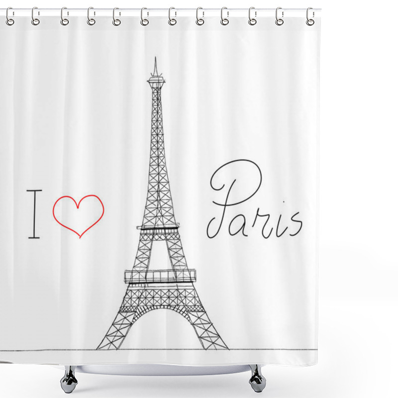 Personality  I Love Paris Shower Curtains