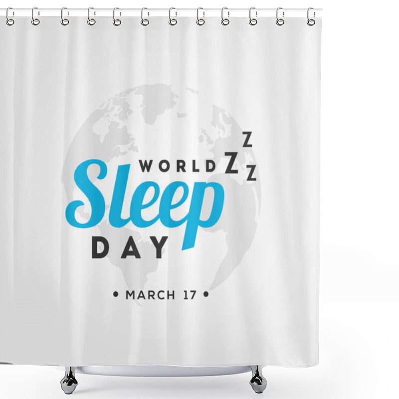 Personality  World Sleep Day Vector Design For Banner Or Background Shower Curtains