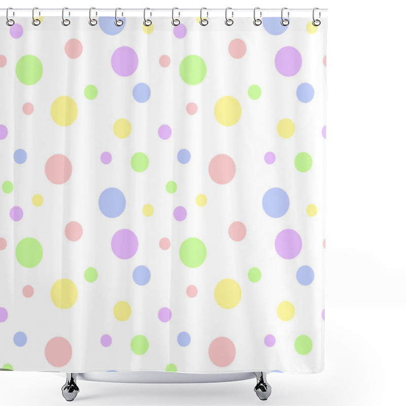 Personality  Seamless Pastel Multi Polka Dot Shower Curtains