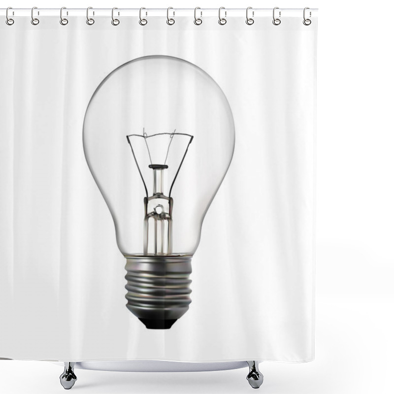 Personality  3d Render Of Light Bulb On White Shower Curtains