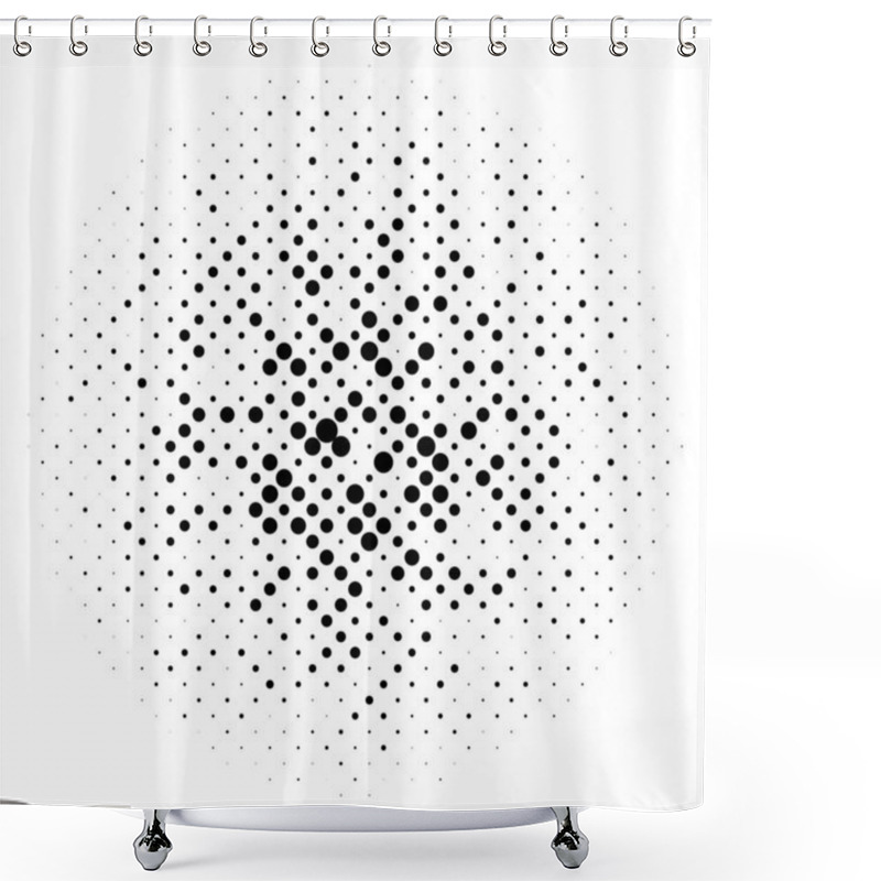 Personality  Random Dots, Circles, Speckles Pattern. Freckle, Stipple-stippling Background. Abstract Circle Vector. Pointillist-pointillism Illustration Shower Curtains