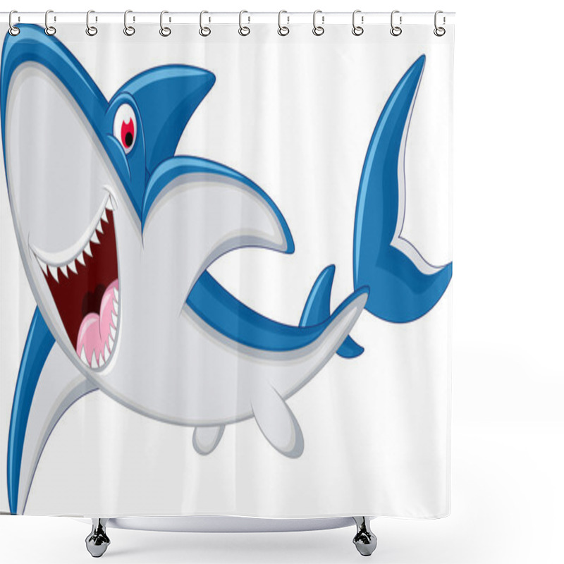 Personality  Shark Cartoon Shower Curtains