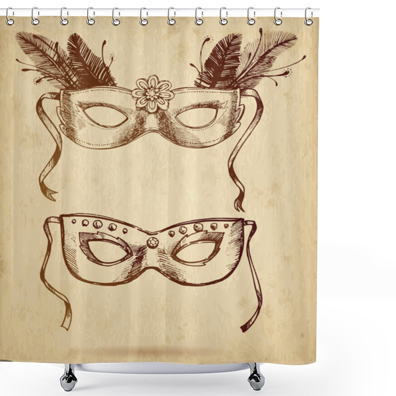 Personality  Ornate Carnival Mask Shower Curtains