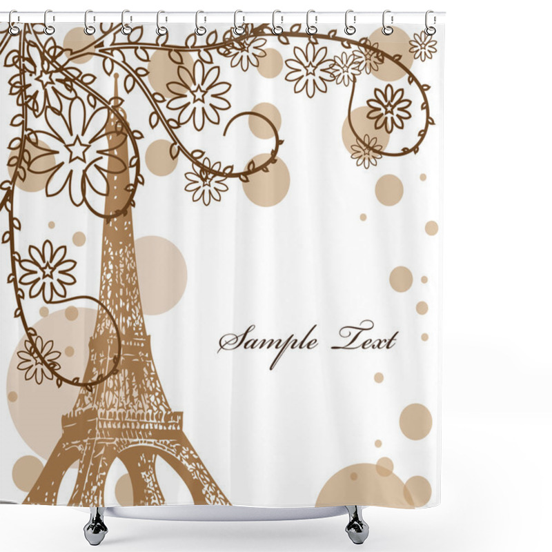 Personality  Paris Postcard Shower Curtains