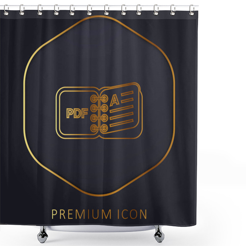 Personality  Book Golden Line Premium Logo Or Icon Shower Curtains