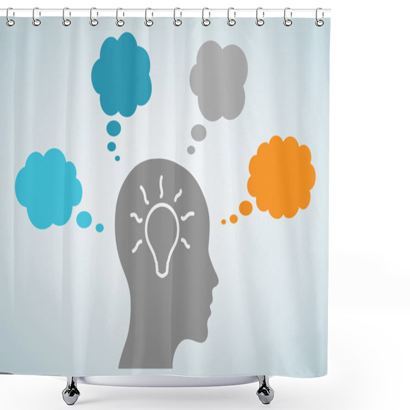 Personality  Head Light Bulb Idea Shower Curtains