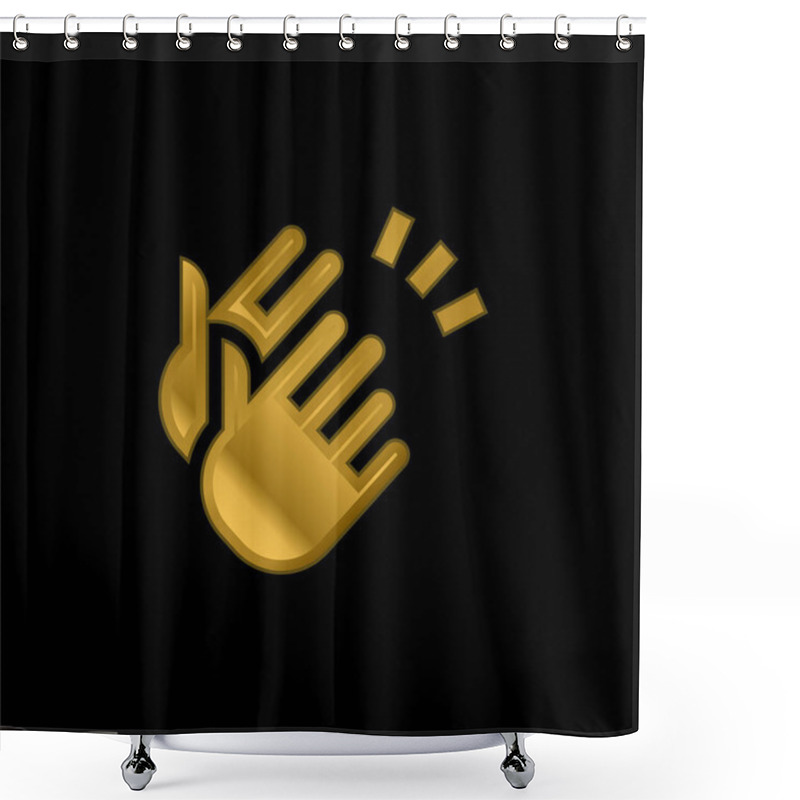 Personality  Applause Gold Plated Metalic Icon Or Logo Vector Shower Curtains