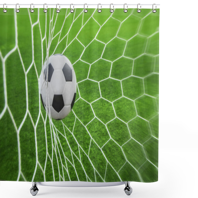 Personality  Soccer Ball In Goal Shower Curtains