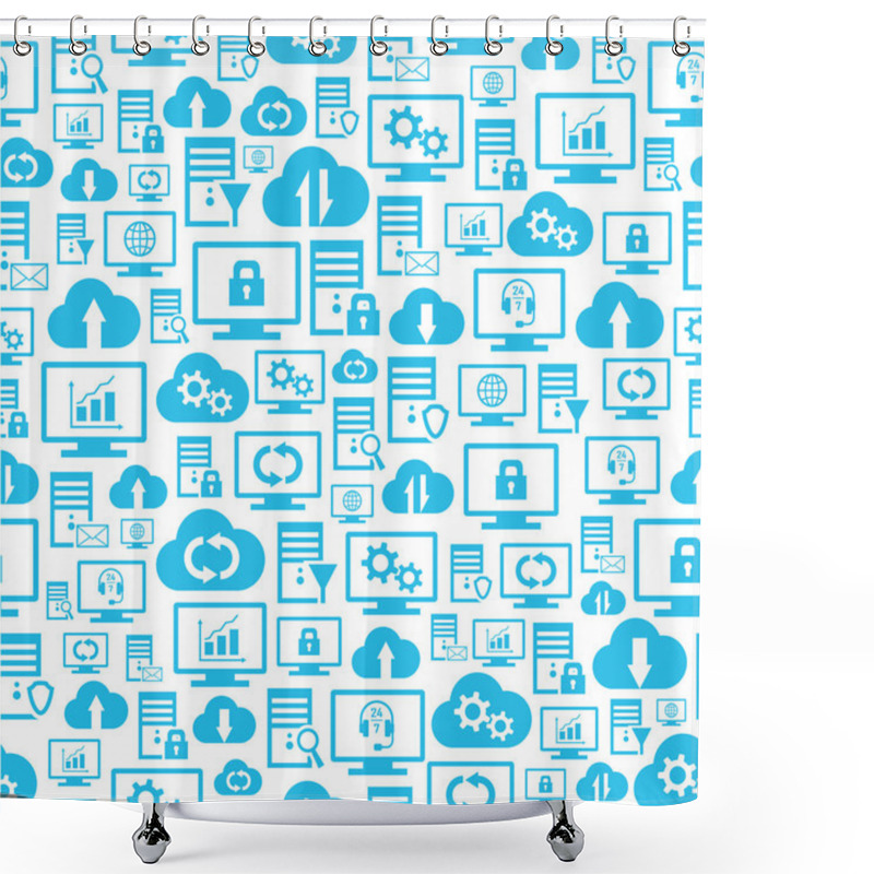 Personality  Seamless Pattern With Computing Icons Shower Curtains